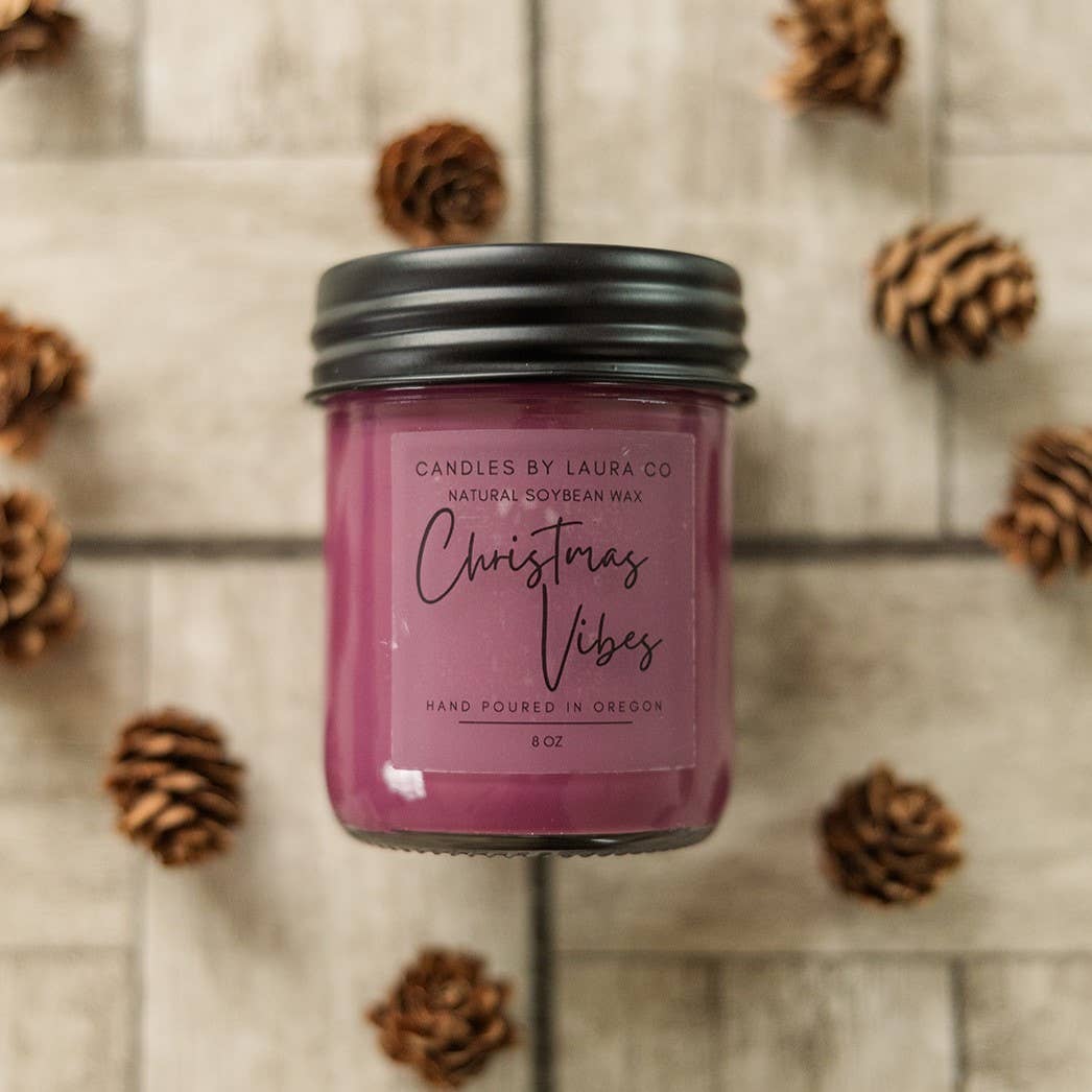 Christmas Vibes Soy Jar Candle - 8oz