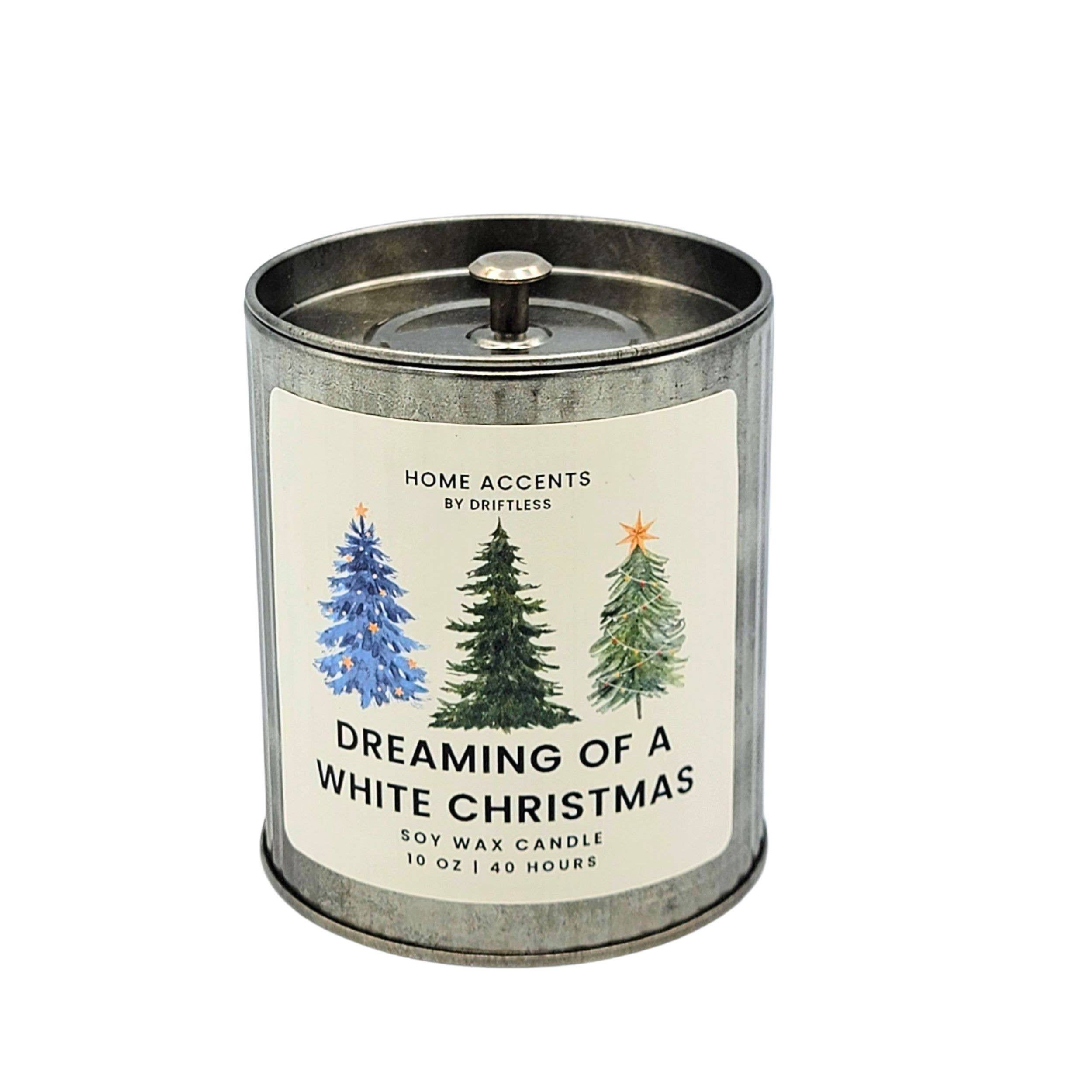 Dreaming of a White Christmas Rustic Candles - Holiday Decor