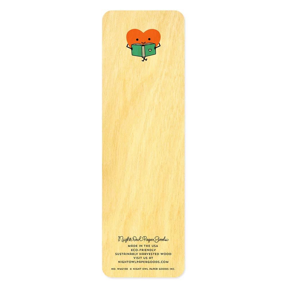 Happy Hearts Wood Bookmark