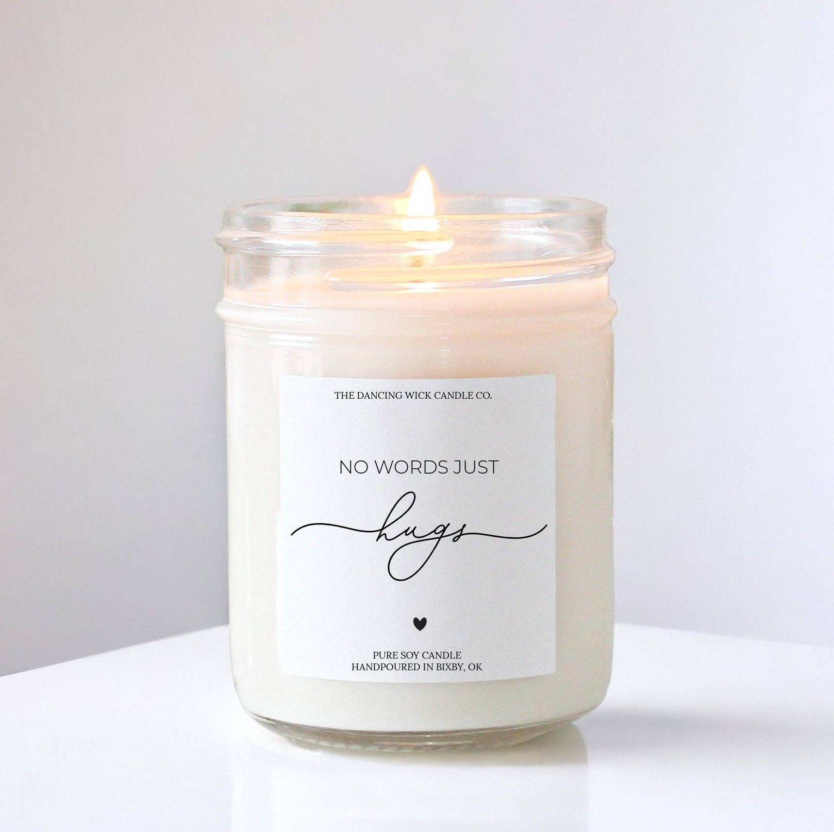 No Words Just Hugs Sympathy Candle