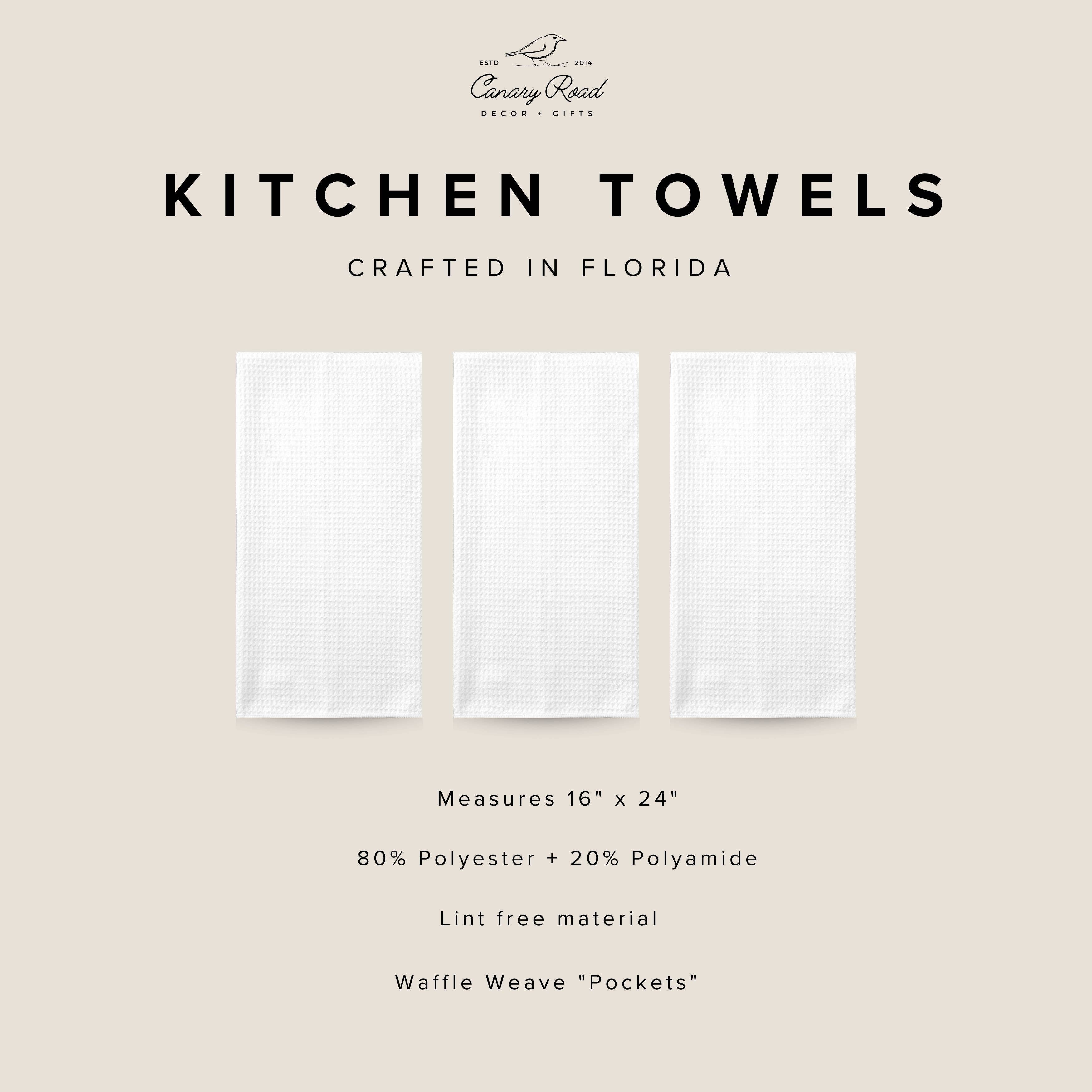 Bright Floral Retro Spring Flower Kitchen Towel Waffle