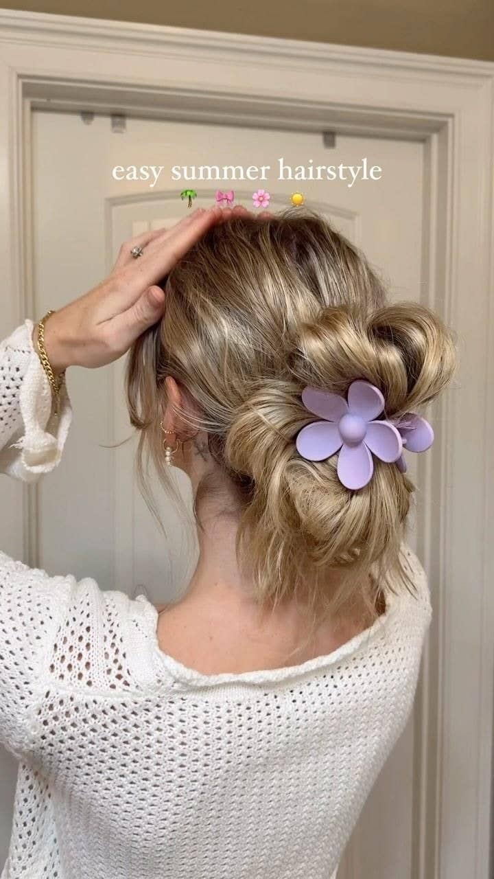 Matte Floral Hair Claw Clip