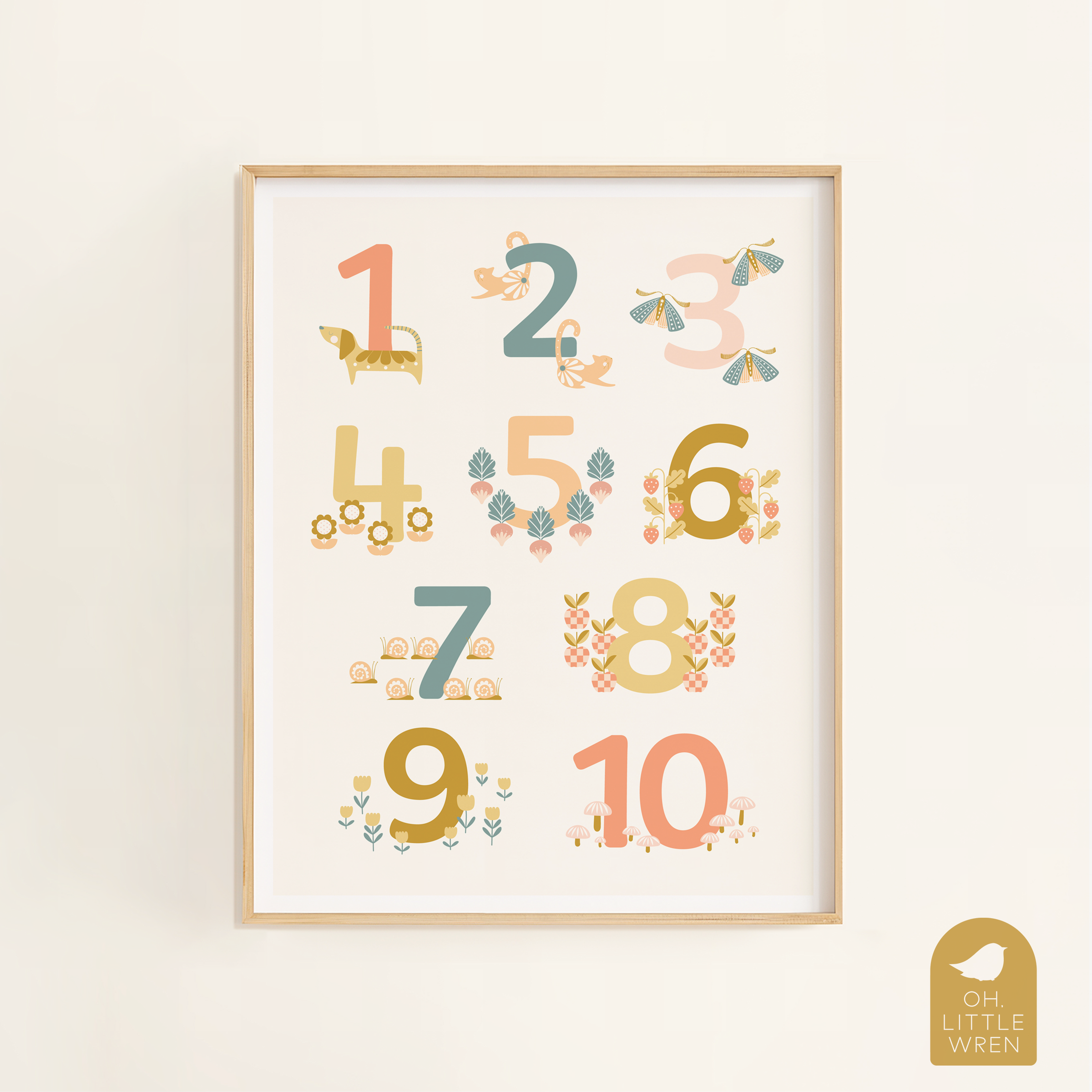 Count to 10 Educational Art Print, Kids & Nursery Art