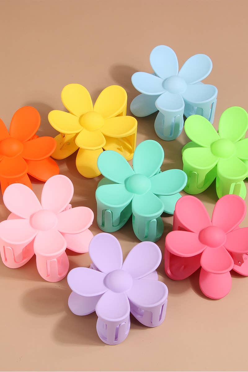Matte Floral Hair Claw Clip