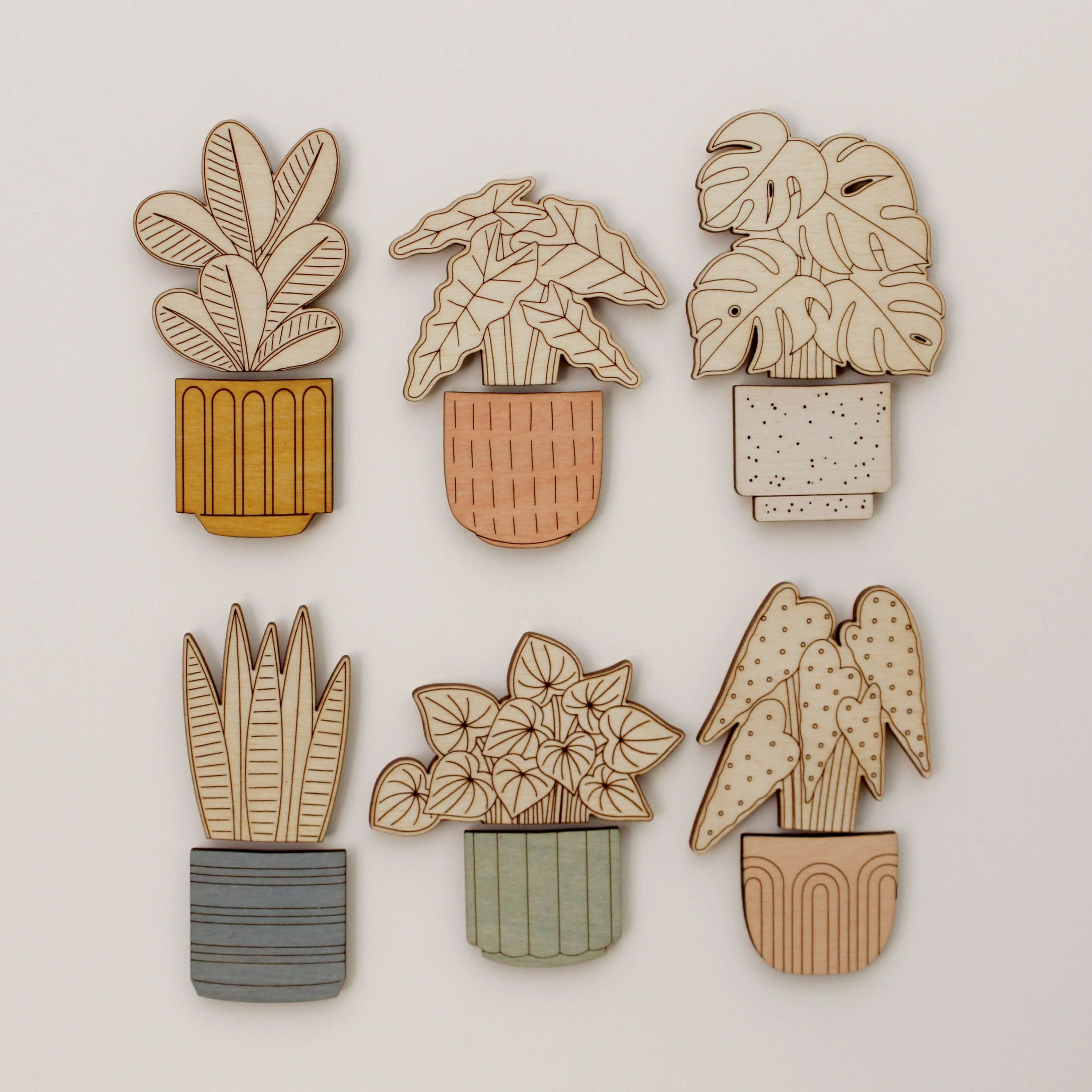 Watermelon Pepromia Wooden Magnets