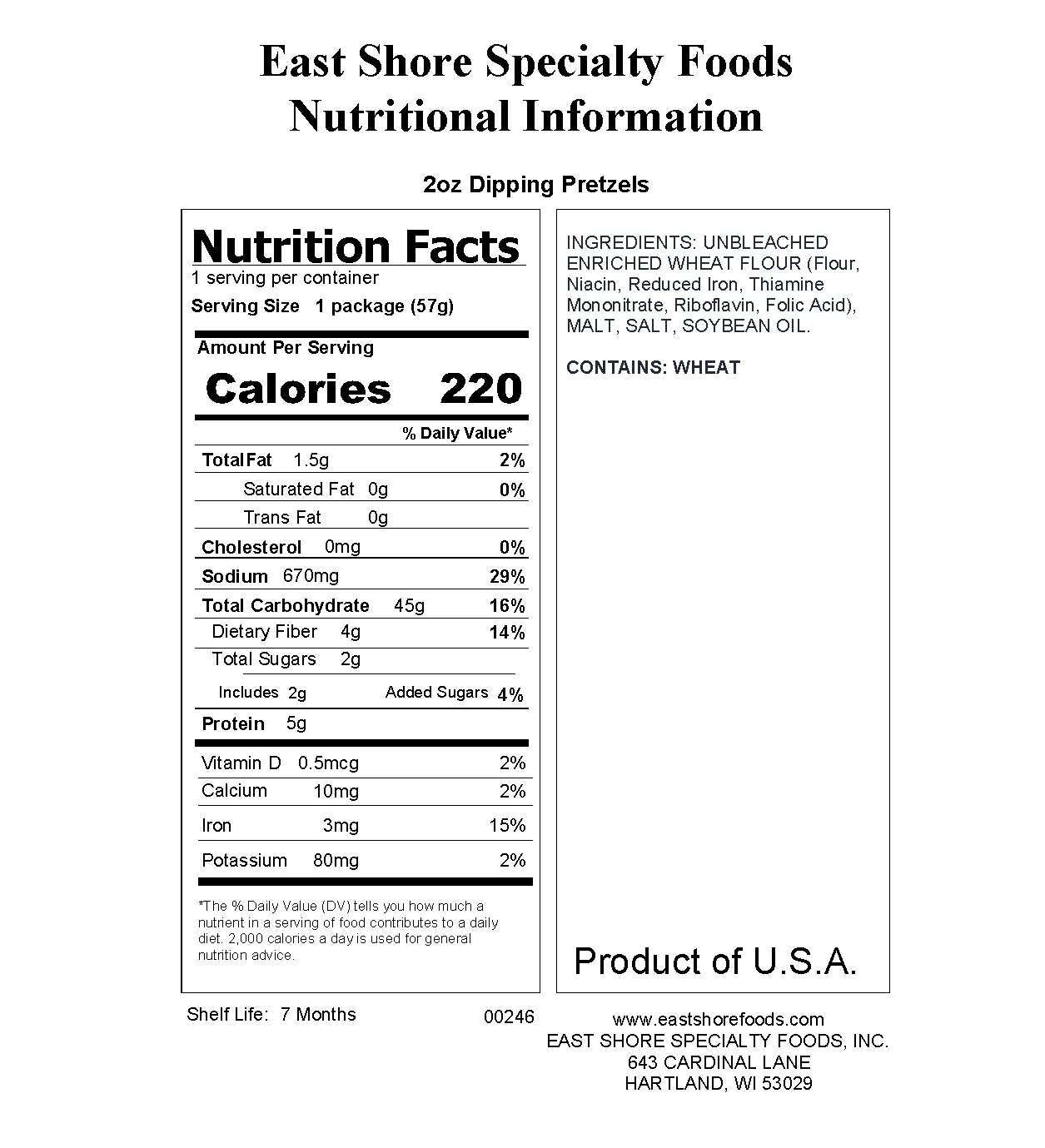 East Shore Pretzels - Dipping Pretzels - 2oz