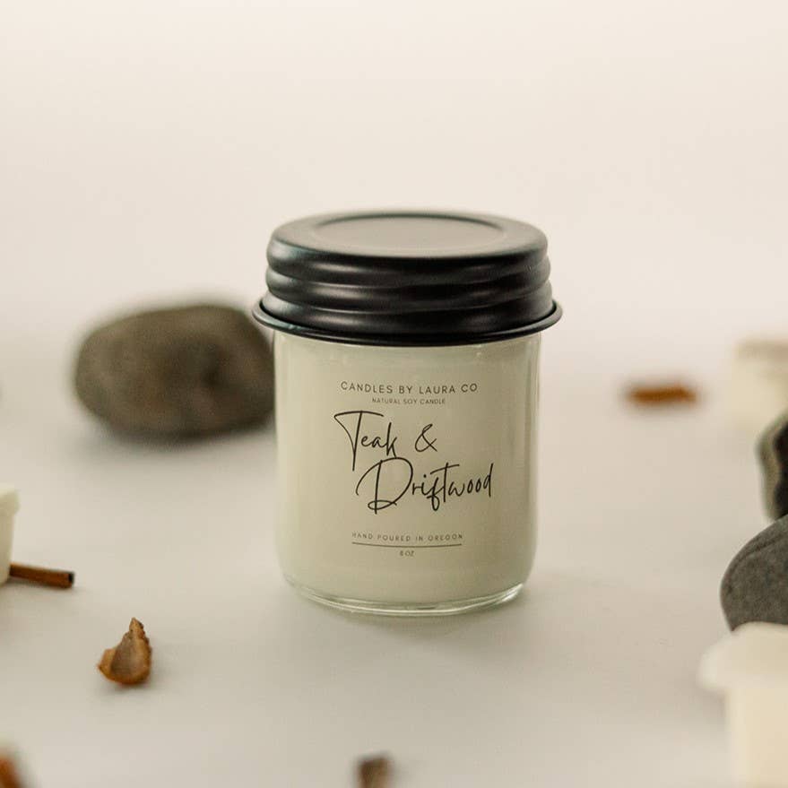 Teak & Driftwood Soy Jar Candle