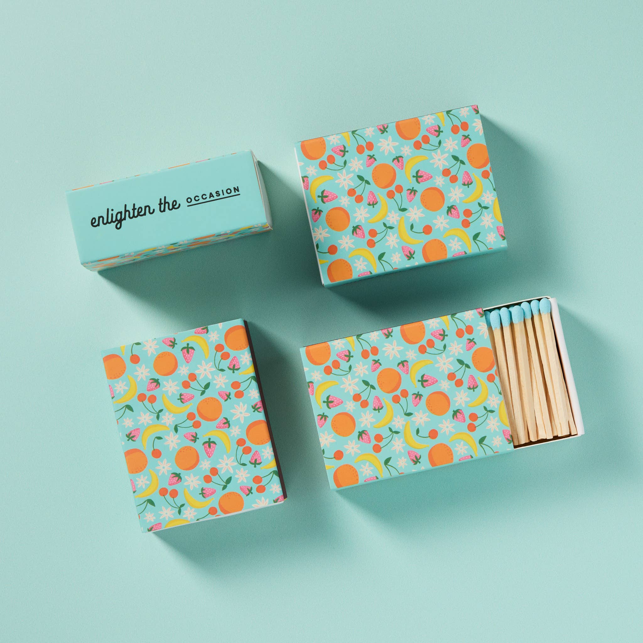 Fruit Salad Matchbox with Colorful Matchsticks