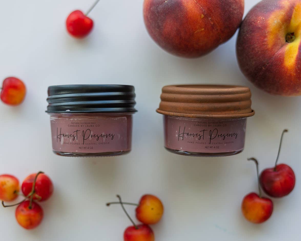Harvest Preserves Soy Jar Candle 8 oz with Black Lid