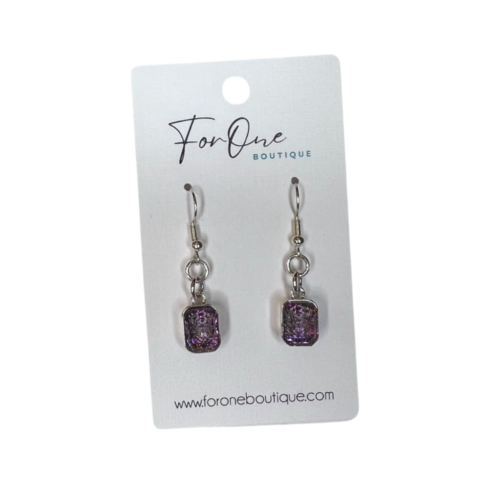 Purple Holographic Dangle Earrings