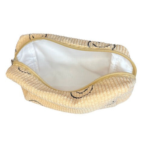 Corduroy Smiley Toiletry Bag