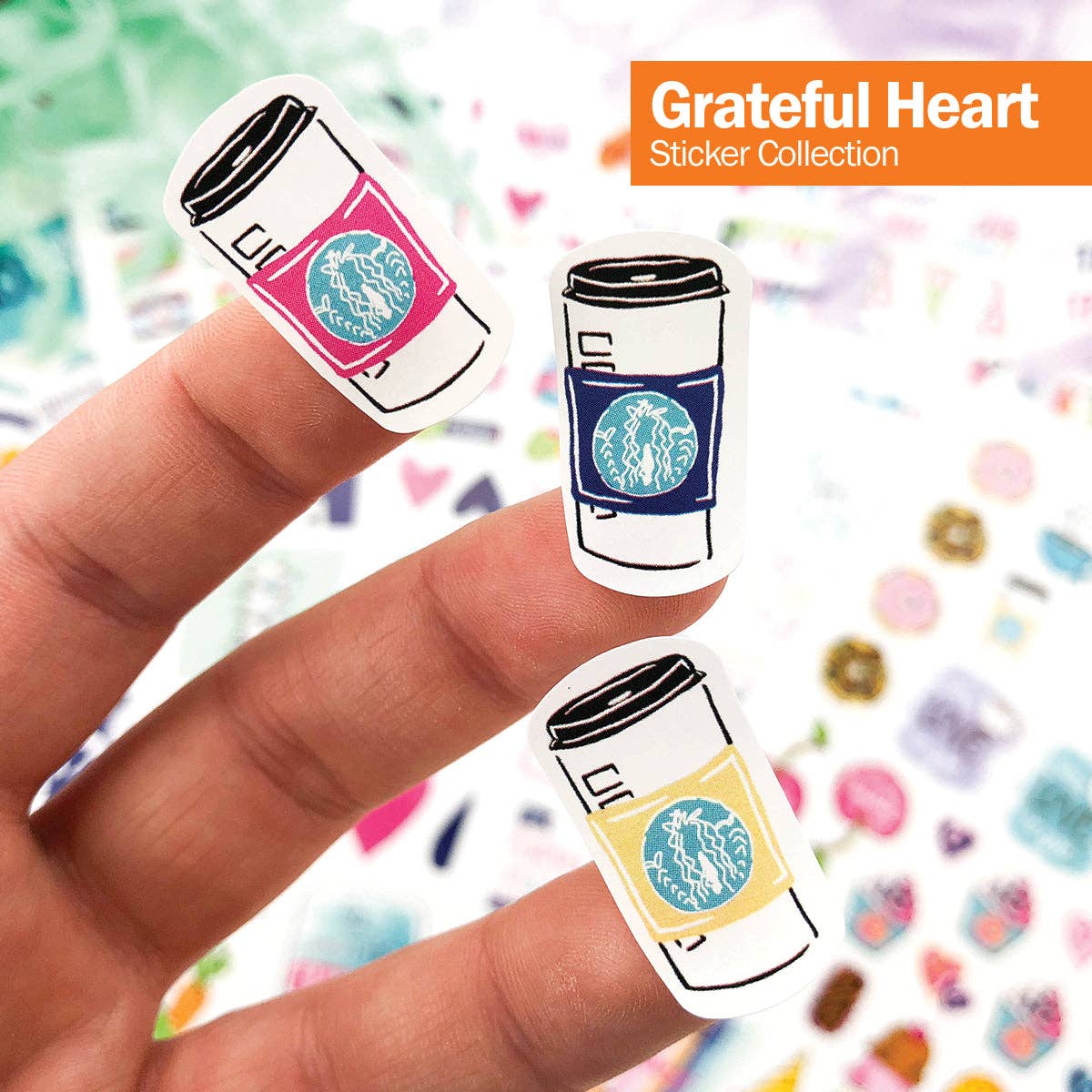 Grateful Heart Stickers for Journaling