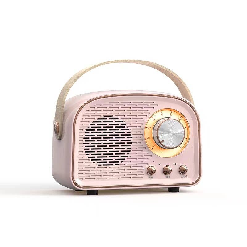 Retro Bluetooth Speaker - Light Pink