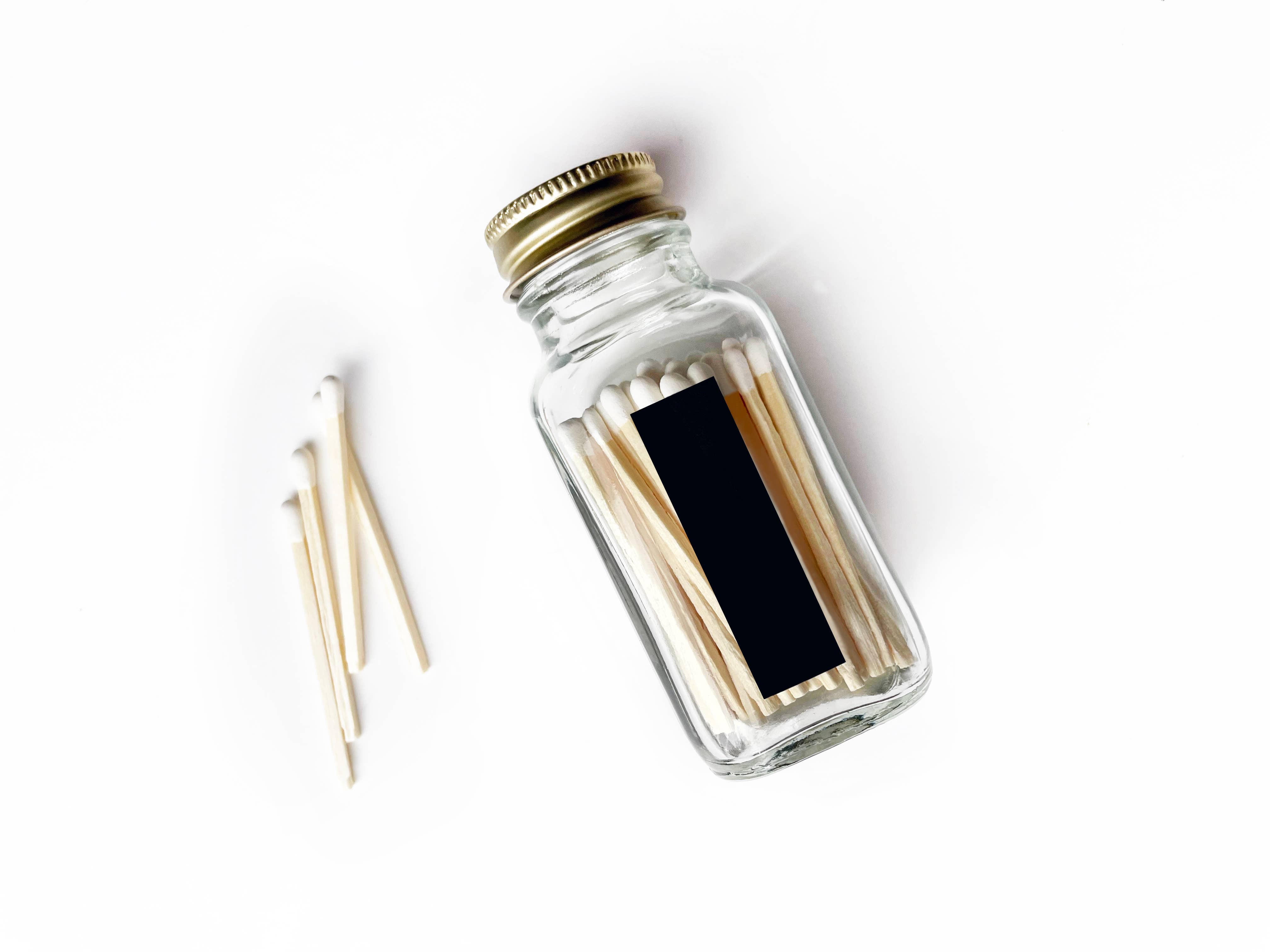 Noble Fir Trees 2" White Match Jar | Match Holder Home Decor