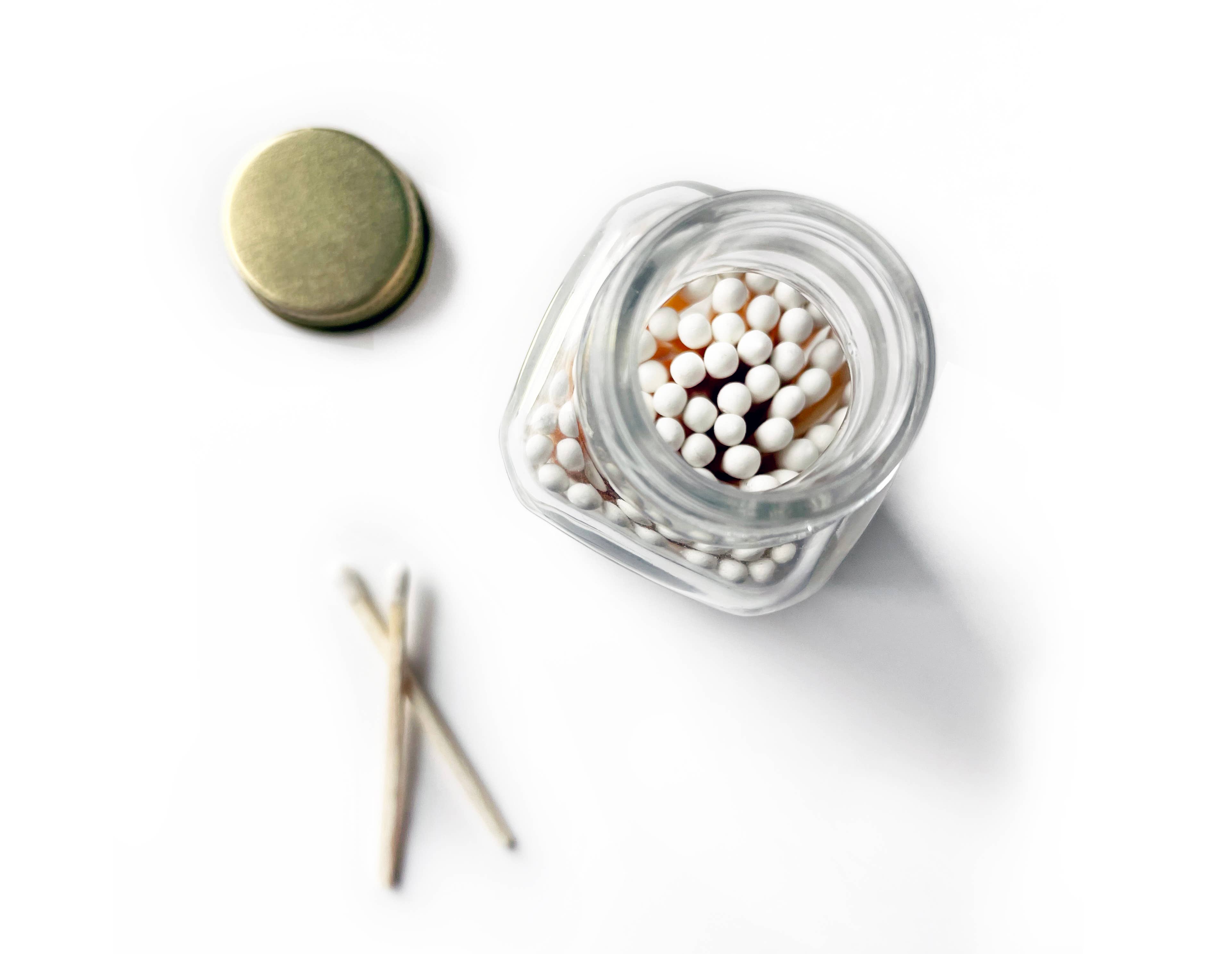 Noble Fir Trees 2" White Match Jar | Match Holder Home Decor