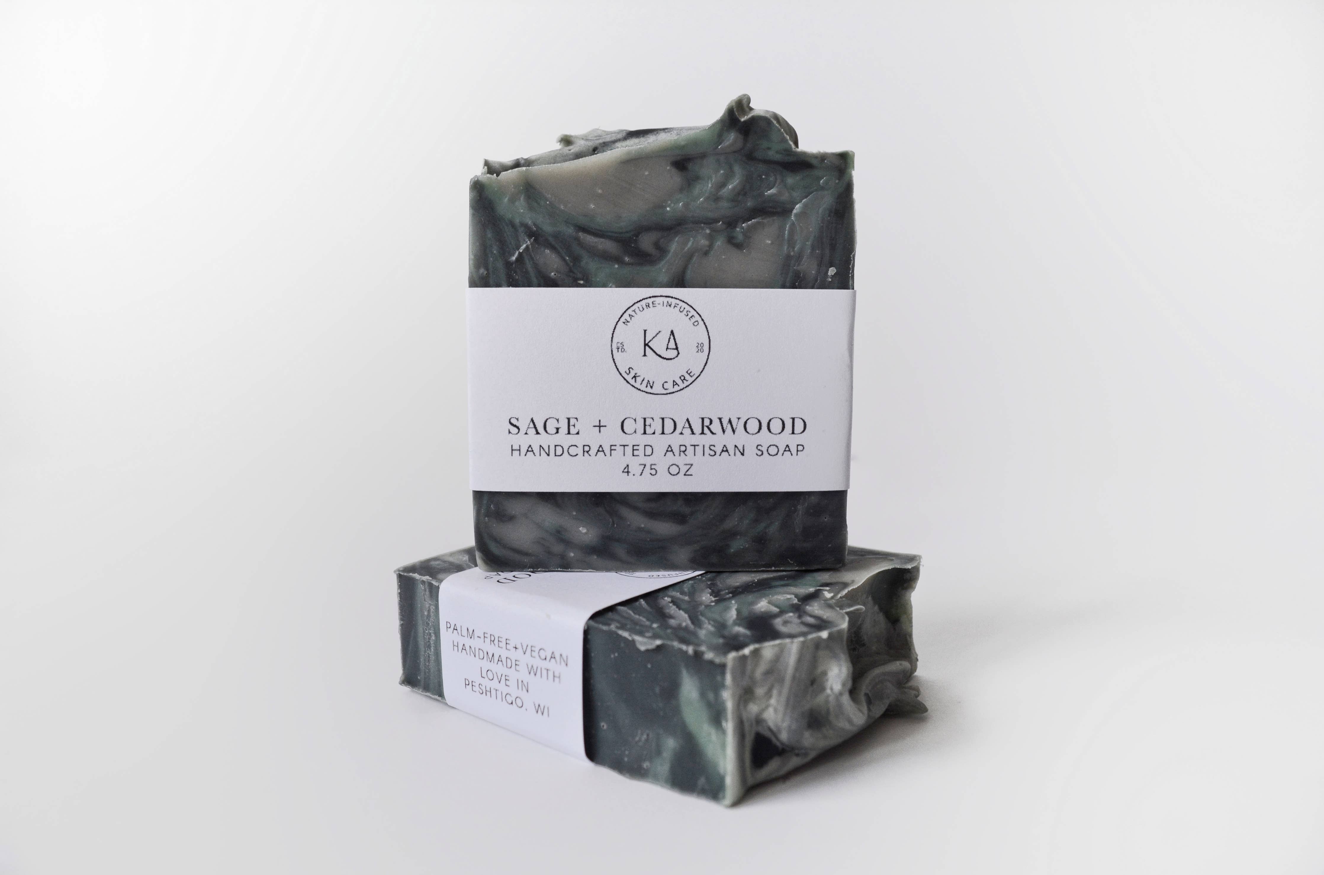 Artisan Soap Bar - Cedarwood Sage, Charcoal Soap, Unisex