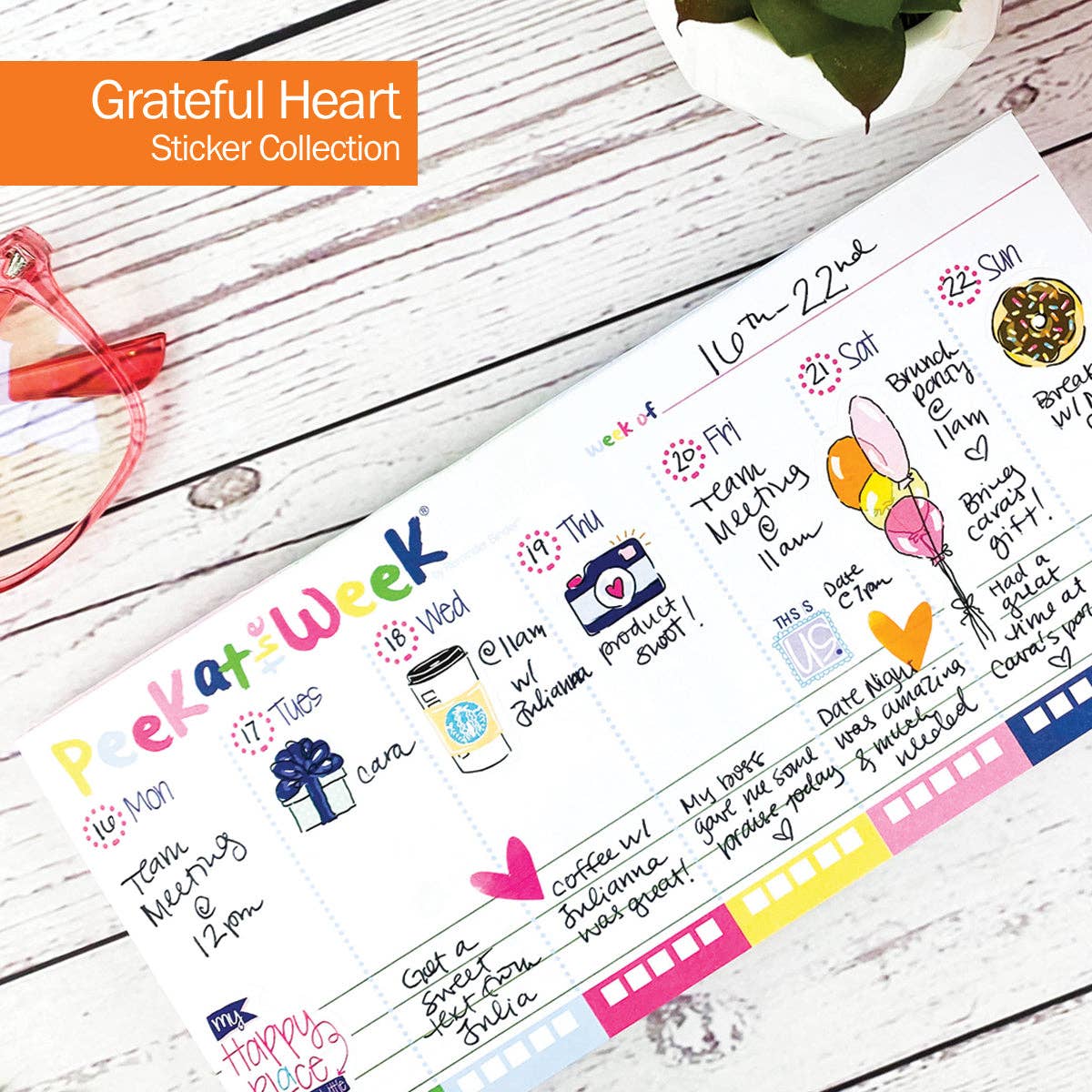 Grateful Heart Stickers for Journaling